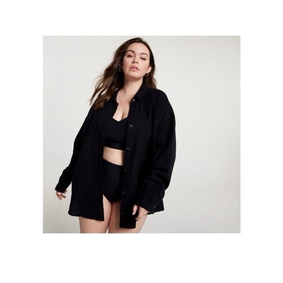 New Calia Women's oversized long sleeve swimming cover up 
Size XXS black $54 - Picture 1 of 12